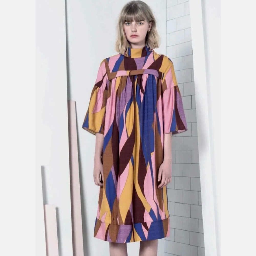 NWOT Noa Noa Colorful Geometric Pattern Dress - Sz 32 (XXS)